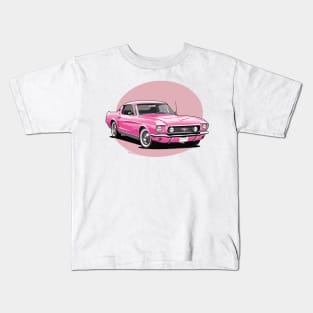 Pink Classic Barbie Car Kids T-Shirt